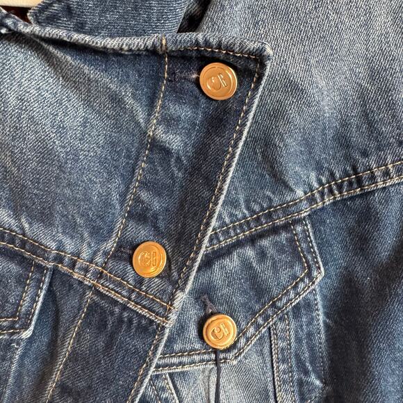 GAP × Cult Gaia Denim Jacket Large NWT Asymmetrical Front - Picture 5 of 10